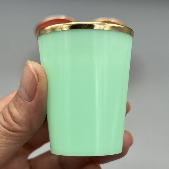 15 MCM Glasses Plastic Shot Mini Dessert KIH Vtg Hong Kong Multicolor Gold Band - Picture 9 of 16